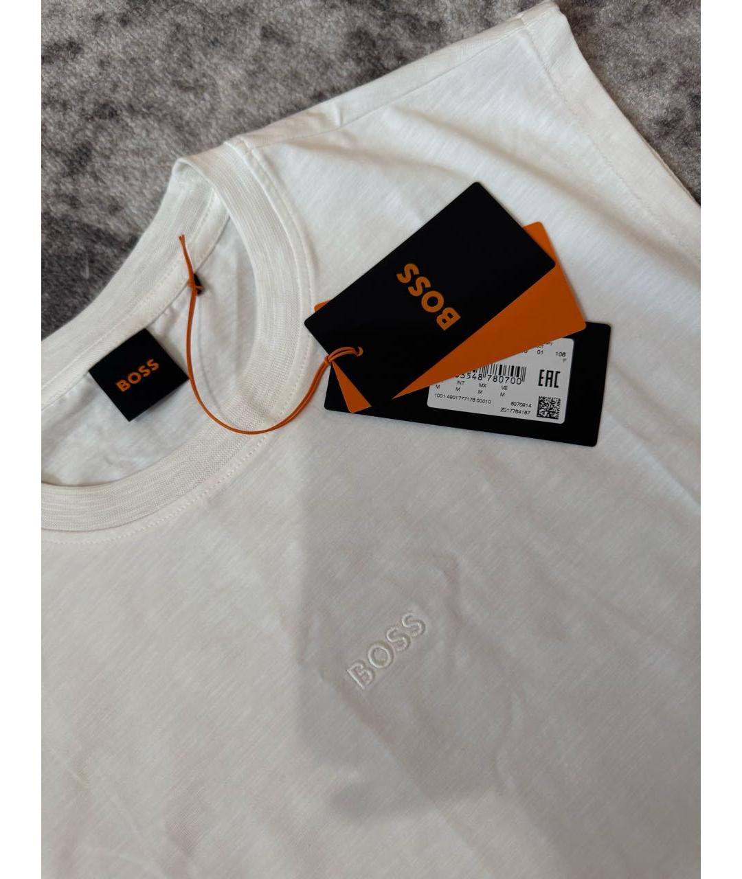 HUGO BOSS Белая хлопковая майка, фото 3