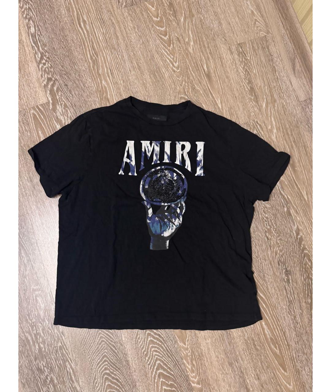 AMIRI Черная хлопковая футболка, фото 7