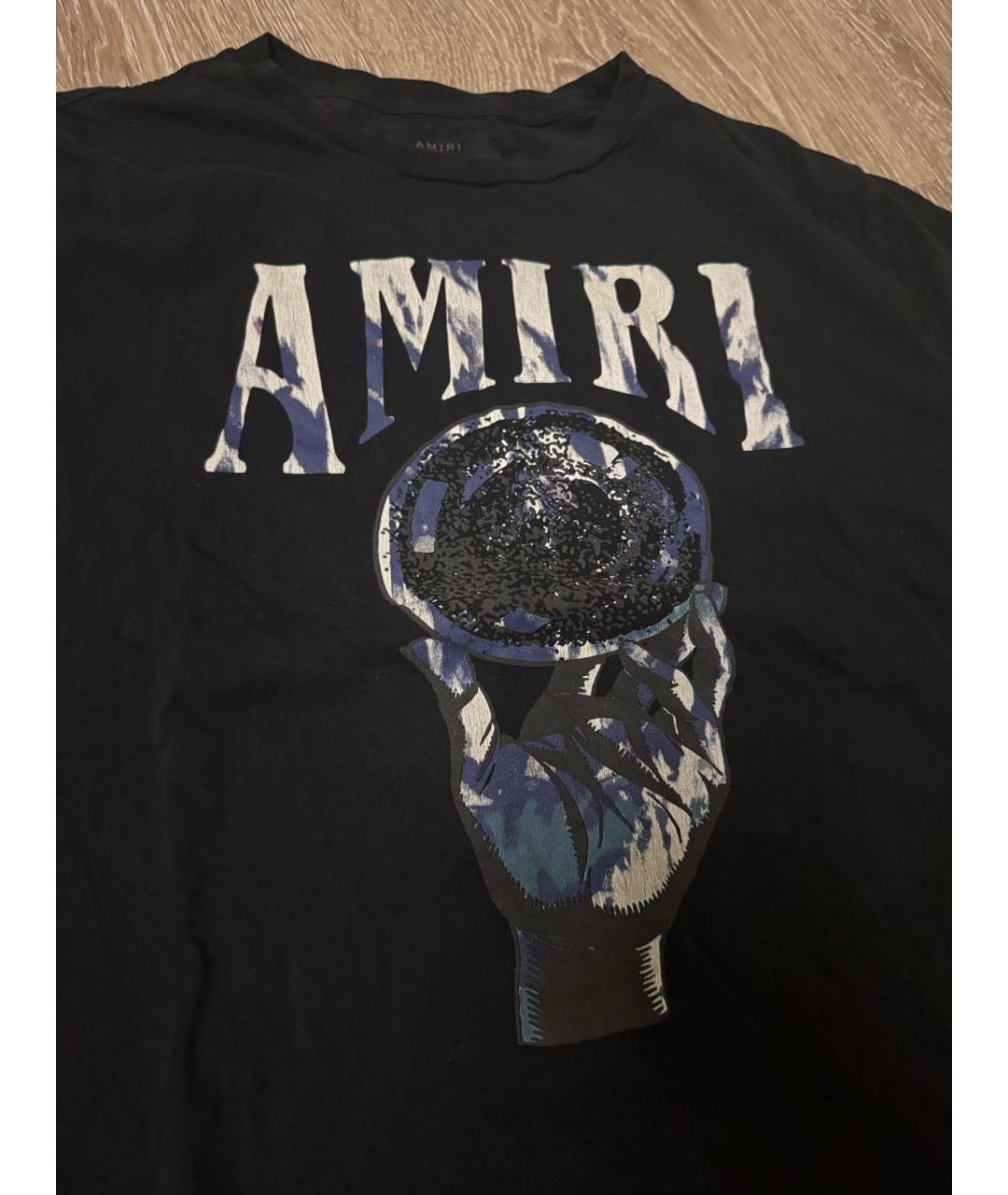 AMIRI Черная хлопковая футболка, фото 2