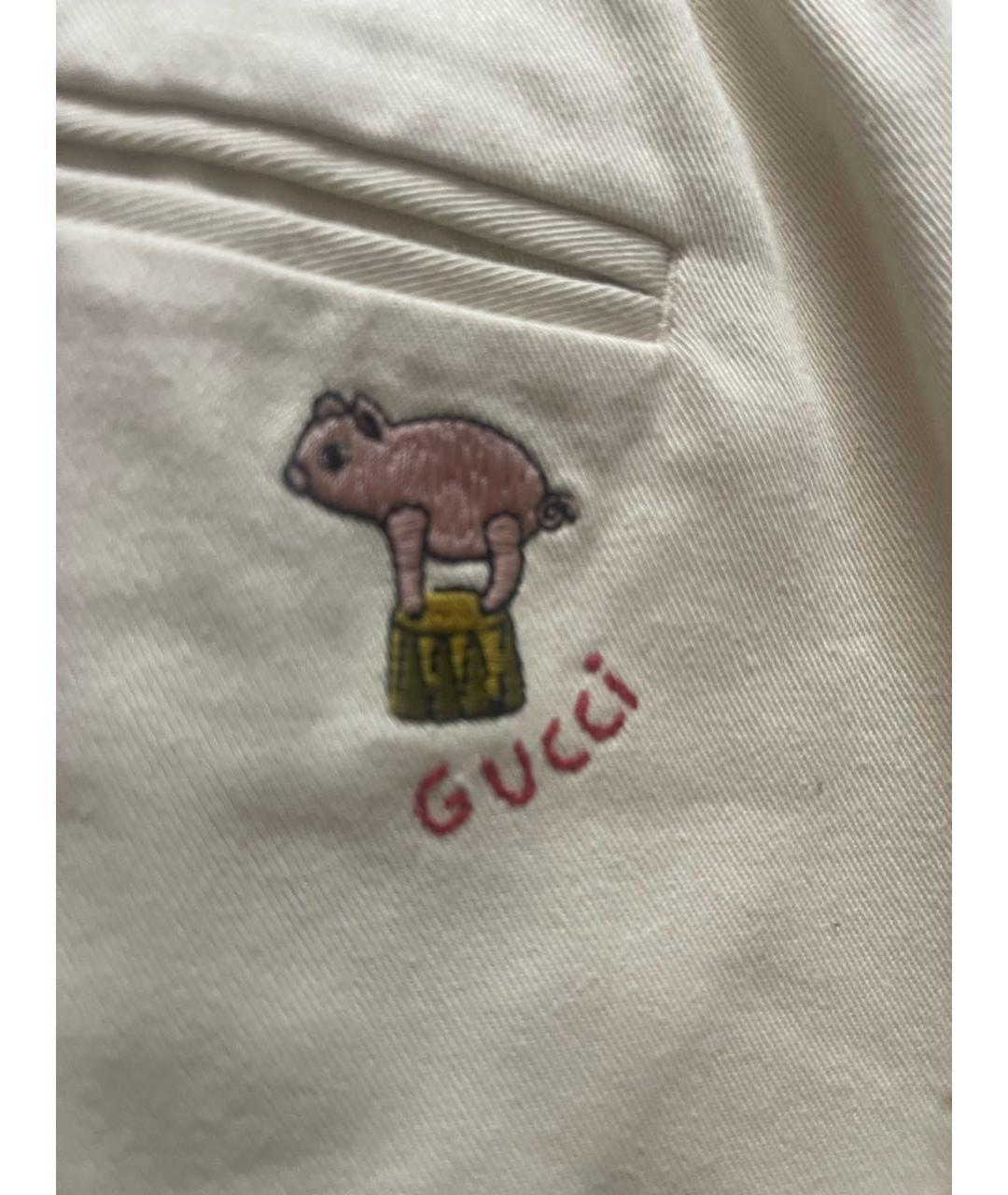 GUCCI Бежевые хлопковые брюки чинос, фото 8