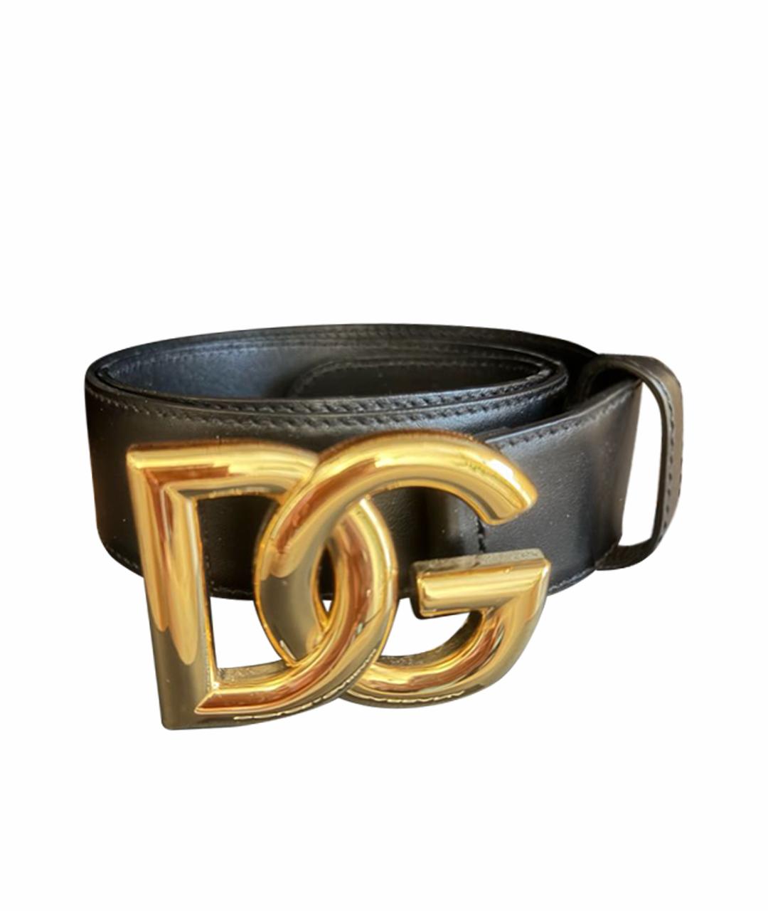 DOLCE&GABBANA Черный кожаный ремень, фото 1