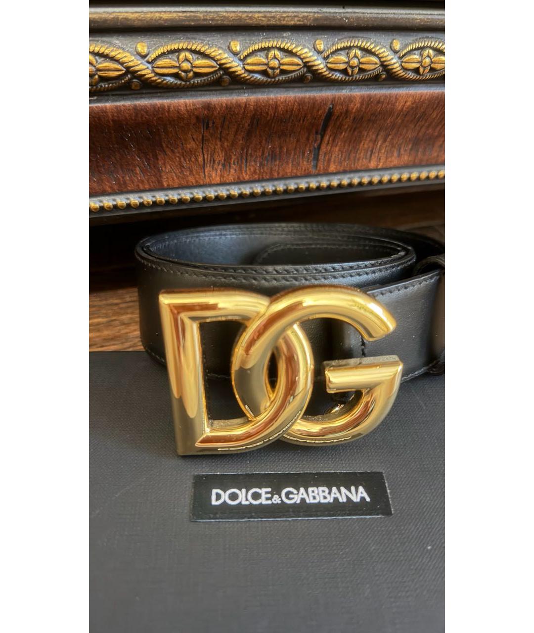 DOLCE&GABBANA Черный кожаный ремень, фото 7