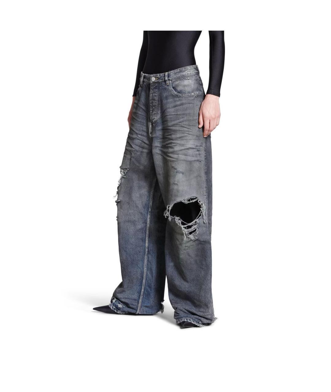 BALENCIAGA Черные хлопковые прямые джинсы, фото 2