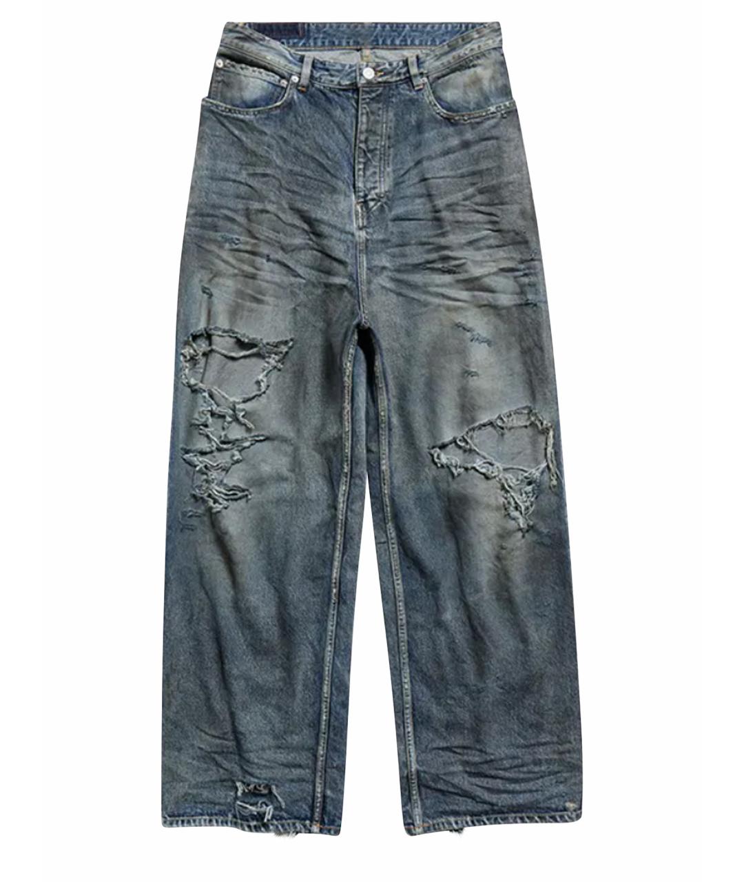 BALENCIAGA Черные хлопковые прямые джинсы, фото 1