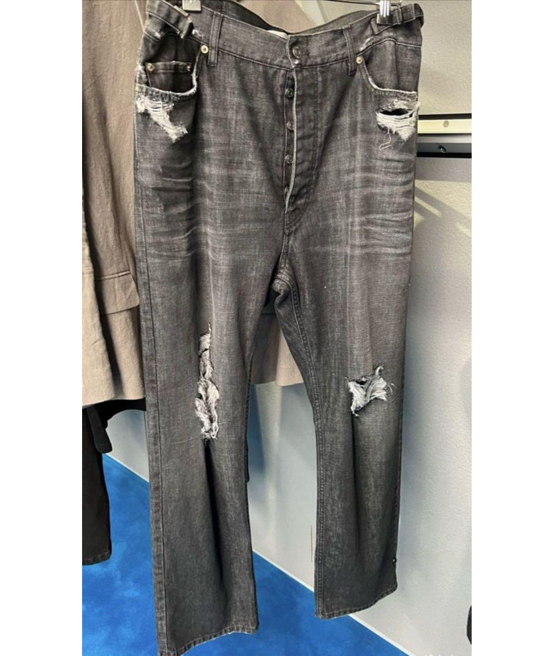 BALENCIAGA Черные хлопковые прямые джинсы, фото 4