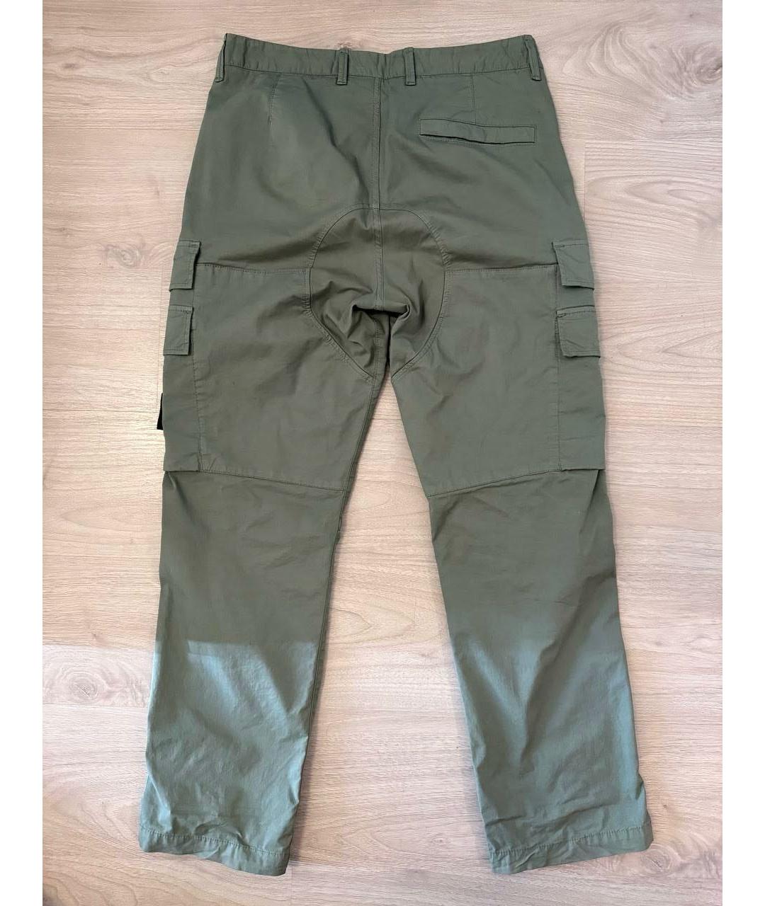 STONE ISLAND Хаки хлопковые повседневные брюки, фото 2