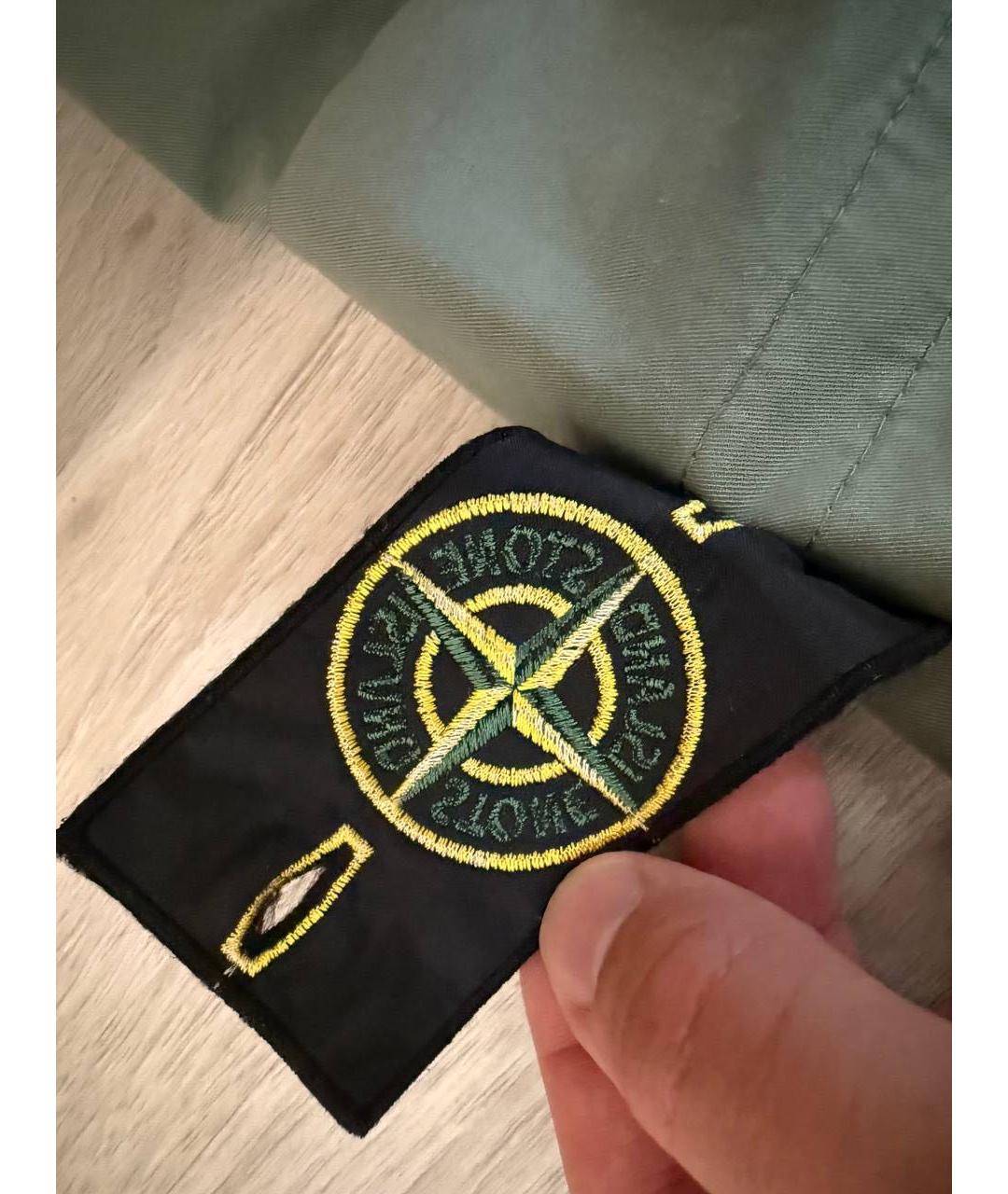STONE ISLAND Хаки хлопковые повседневные брюки, фото 6