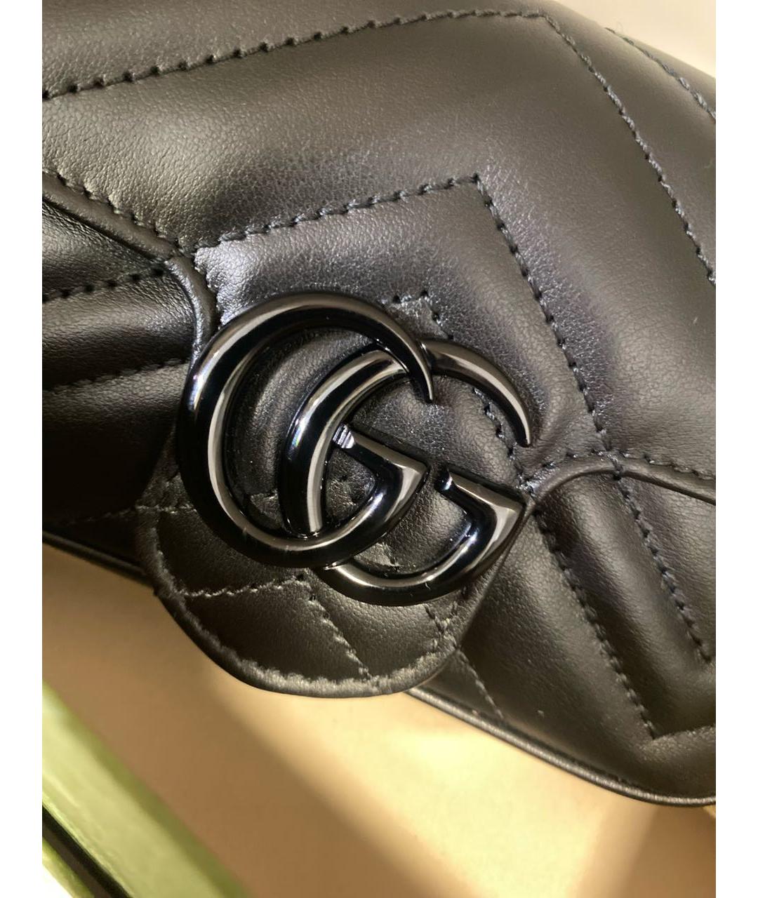 GUCCI Черная кожаная сумка через плечо, фото 6