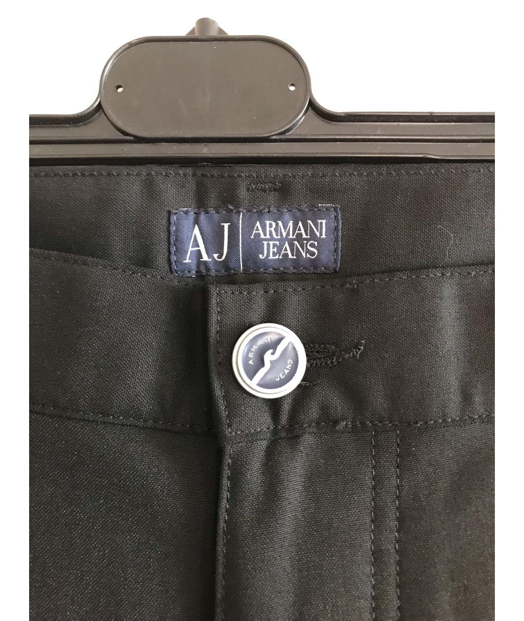 ARMANI JEANS Черные полиэстеровые повседневные брюки, фото 3