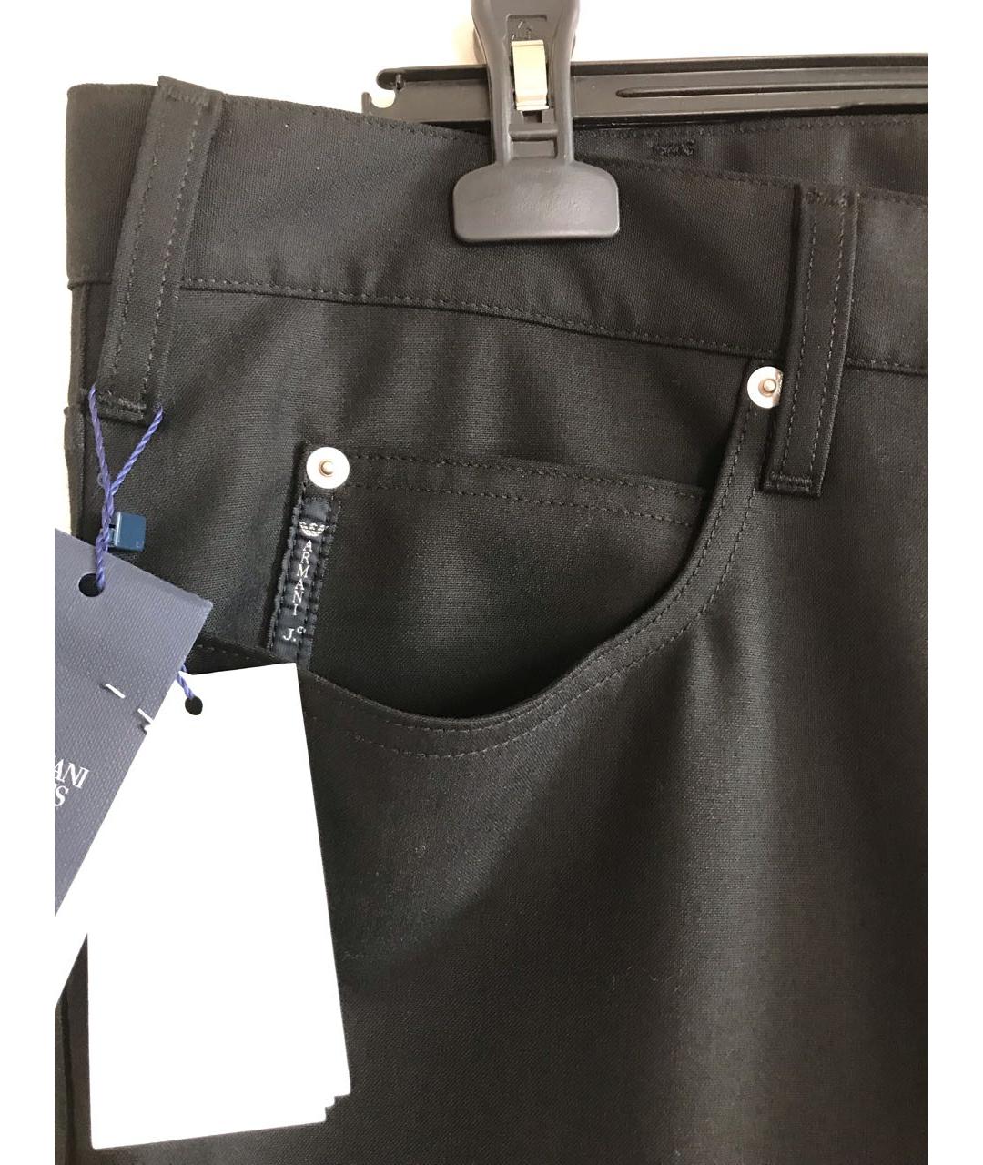 ARMANI JEANS Черные полиэстеровые повседневные брюки, фото 2