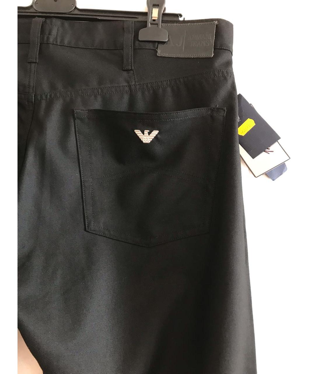 ARMANI JEANS Черные полиэстеровые повседневные брюки, фото 5