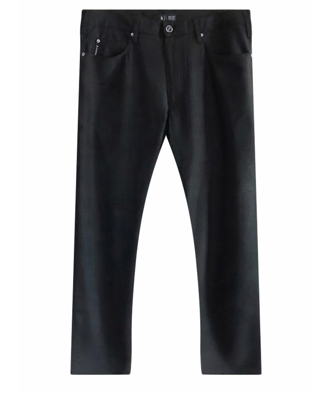 ARMANI JEANS Черные полиэстеровые повседневные брюки, фото 1
