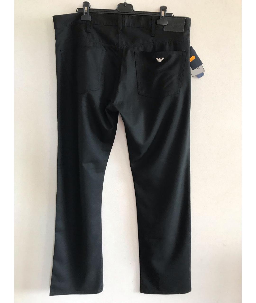 ARMANI JEANS Черные полиэстеровые повседневные брюки, фото 4