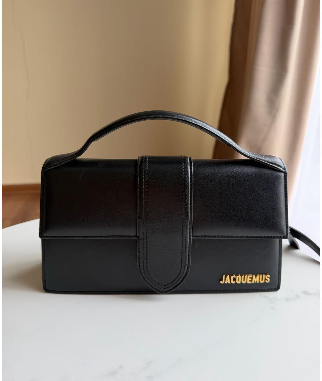 JACQUEMUS Черная кожаная сумка через плечо, фото 7