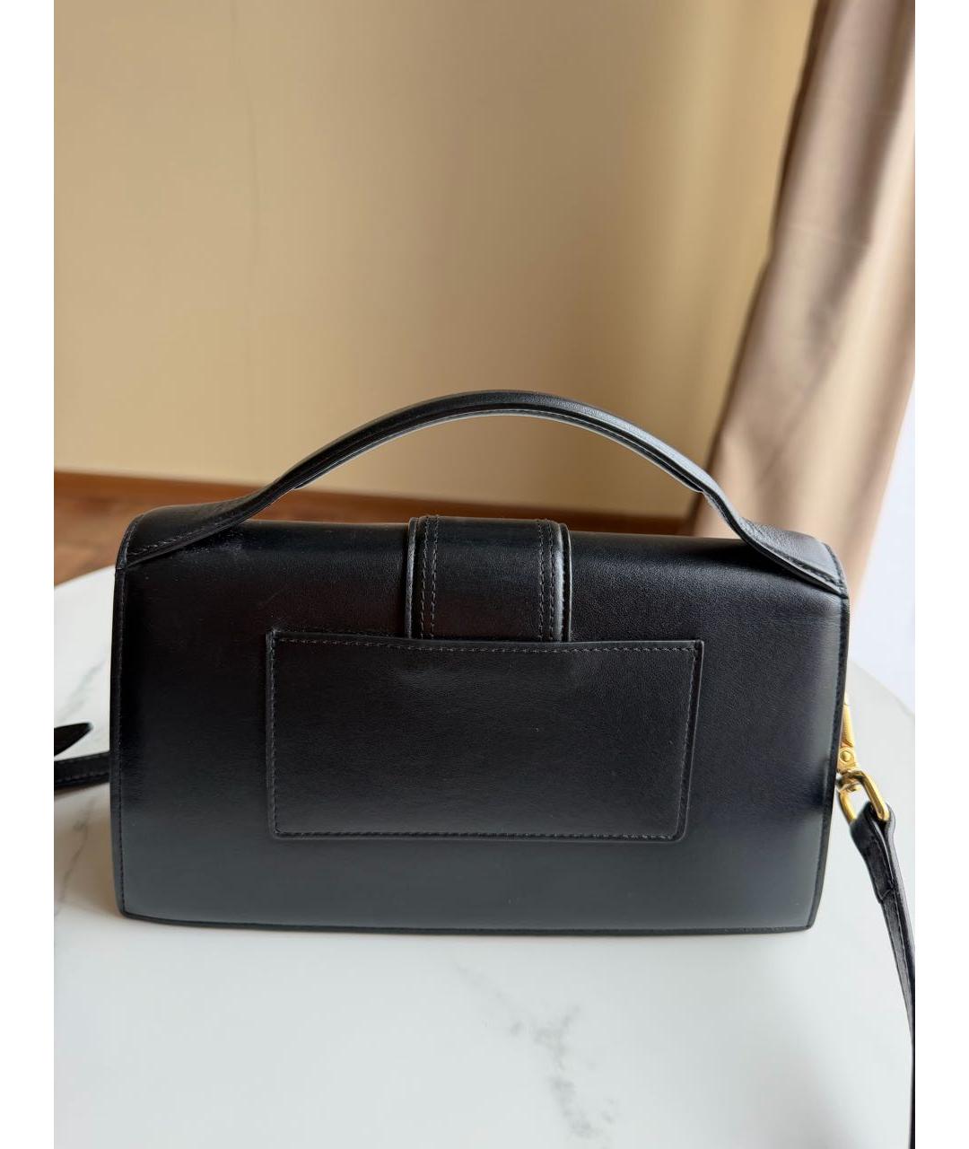 JACQUEMUS Черная кожаная сумка через плечо, фото 3
