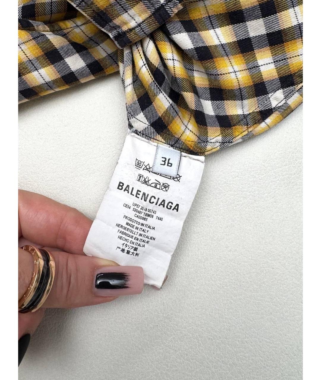 BALENCIAGA Желтая хлопковая рубашка, фото 7