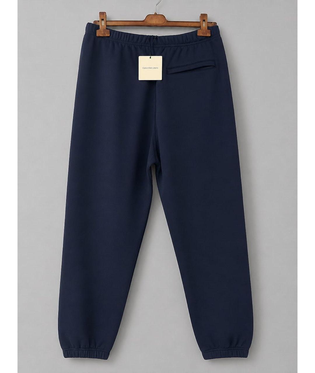 CALVIN KLEIN Темно-синие хлопковые повседневные брюки, фото 2
