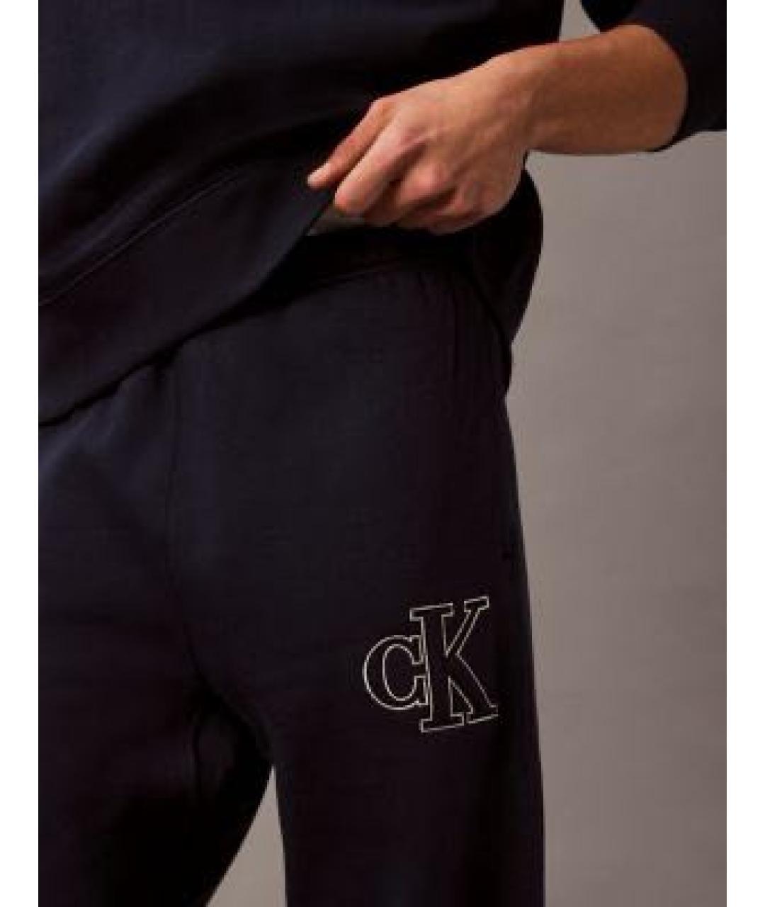 CALVIN KLEIN Темно-синие хлопковые повседневные брюки, фото 7