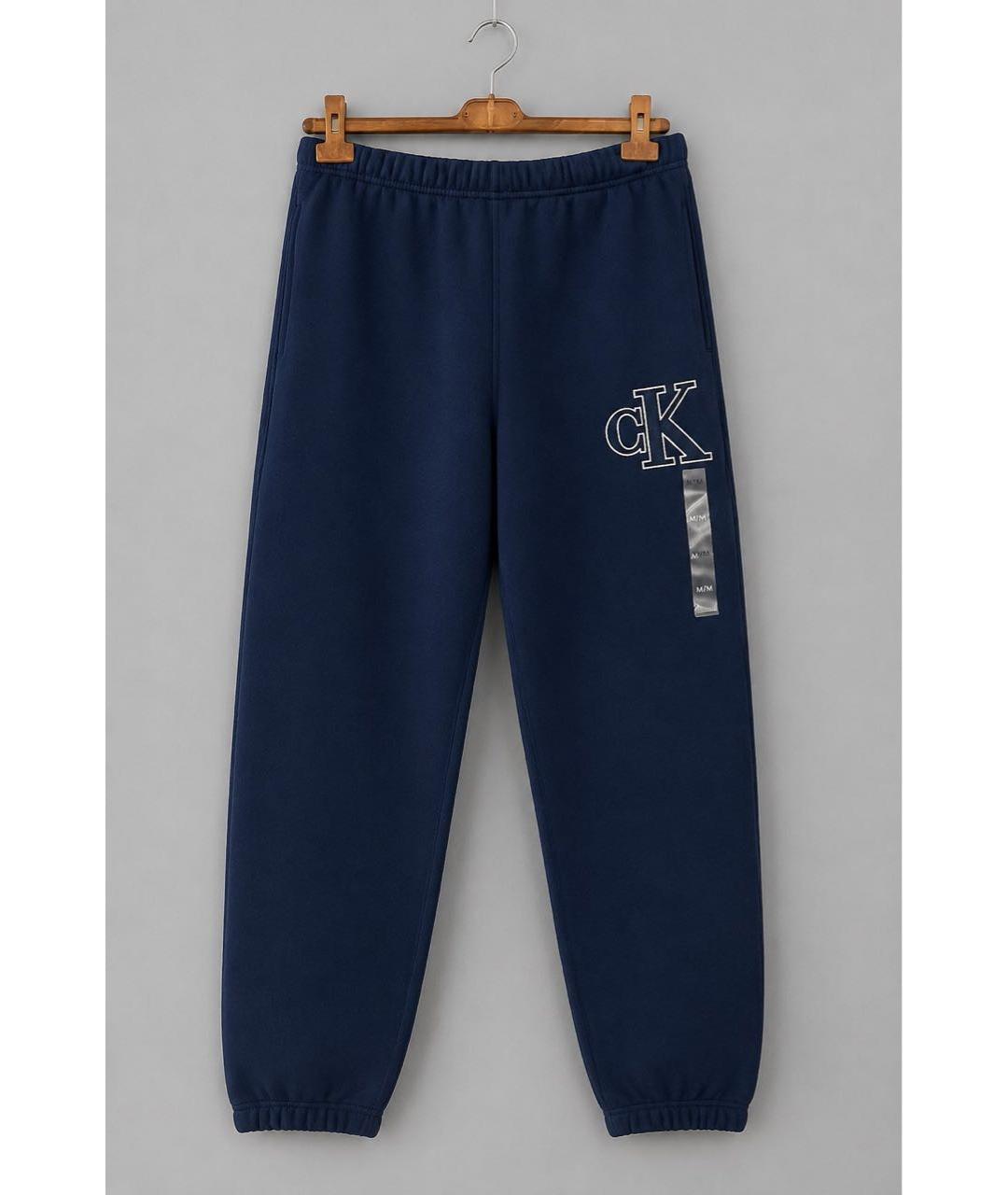CALVIN KLEIN Темно-синие хлопковые повседневные брюки, фото 9