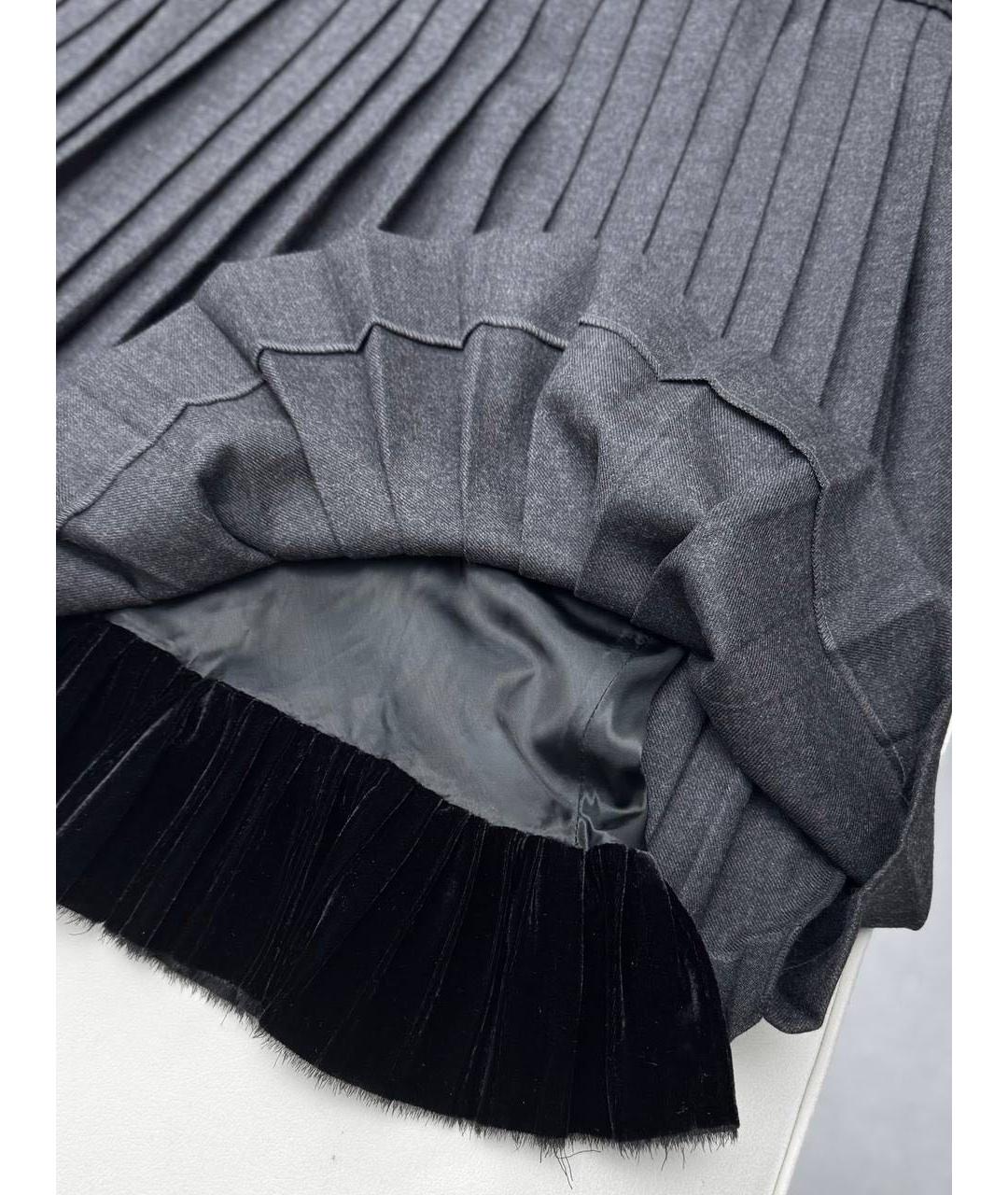 ERMANNO SCERVINO Черная шерстяная юбка миди, фото 4