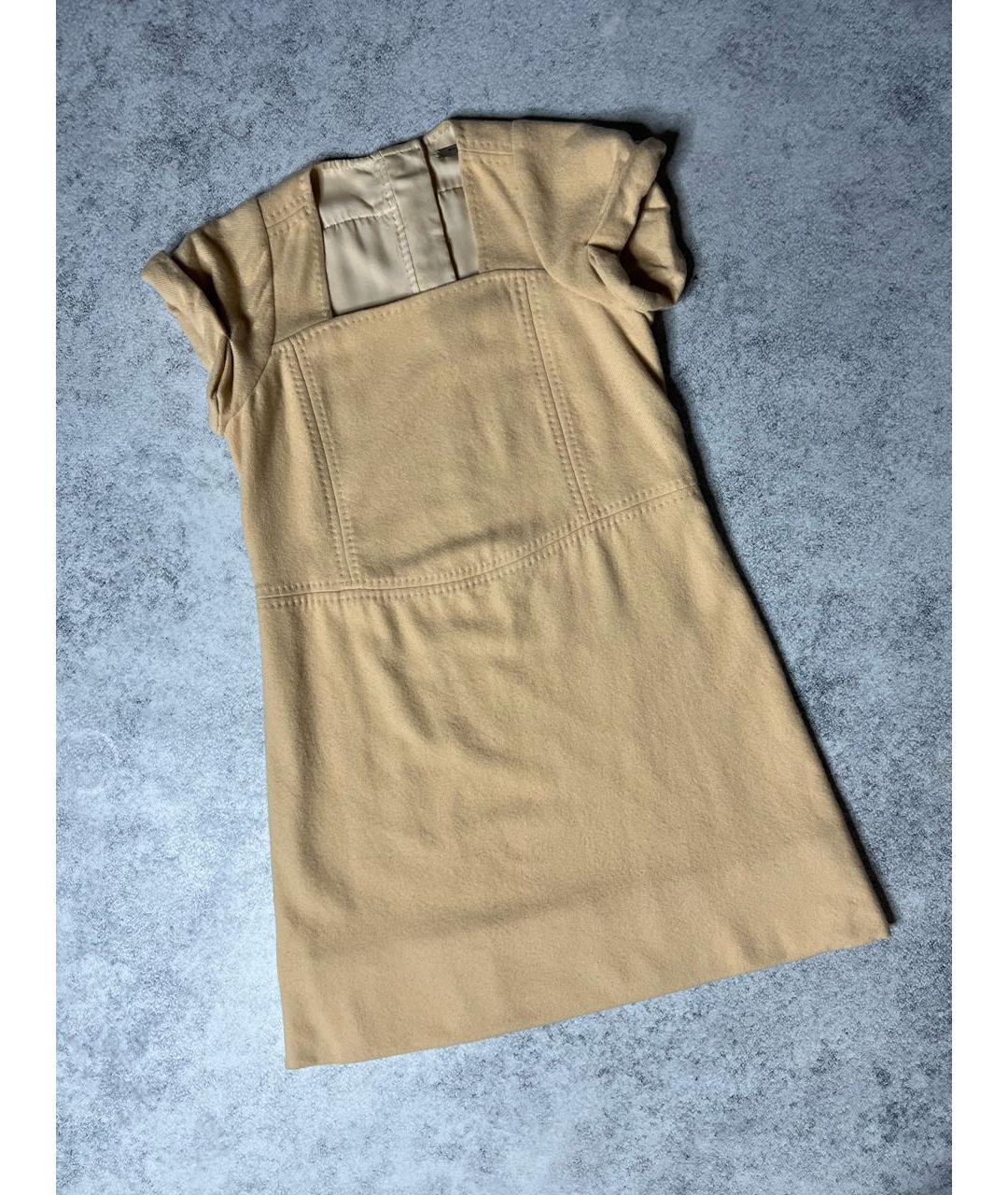 BOTTEGA VENETA Бежевое кашемировое повседневное платье, фото 8