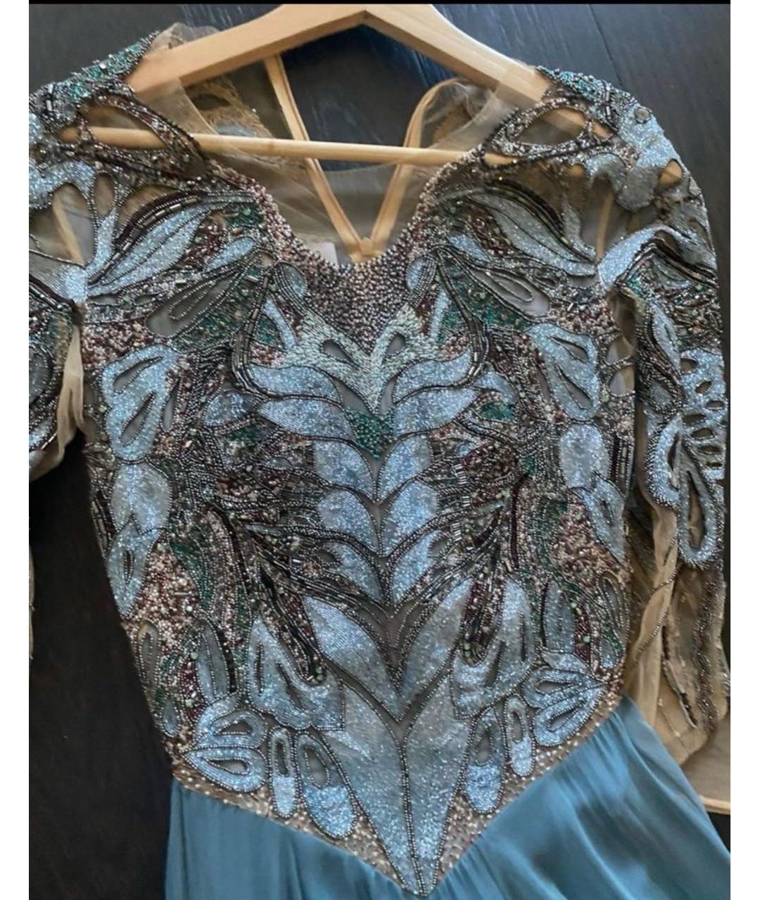 ZUHAIR MURAD Голубое шелковое вечернее платье, фото 2