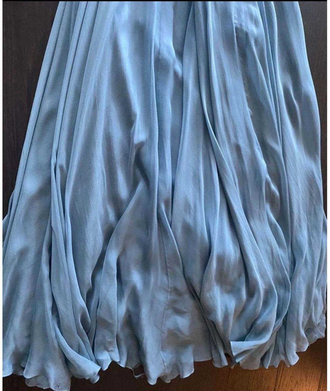 ZUHAIR MURAD Голубое шелковое вечернее платье, фото 3