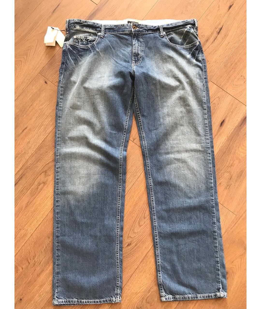 ARMANI JEANS Синие хлопко-эластановые прямые джинсы, фото 9