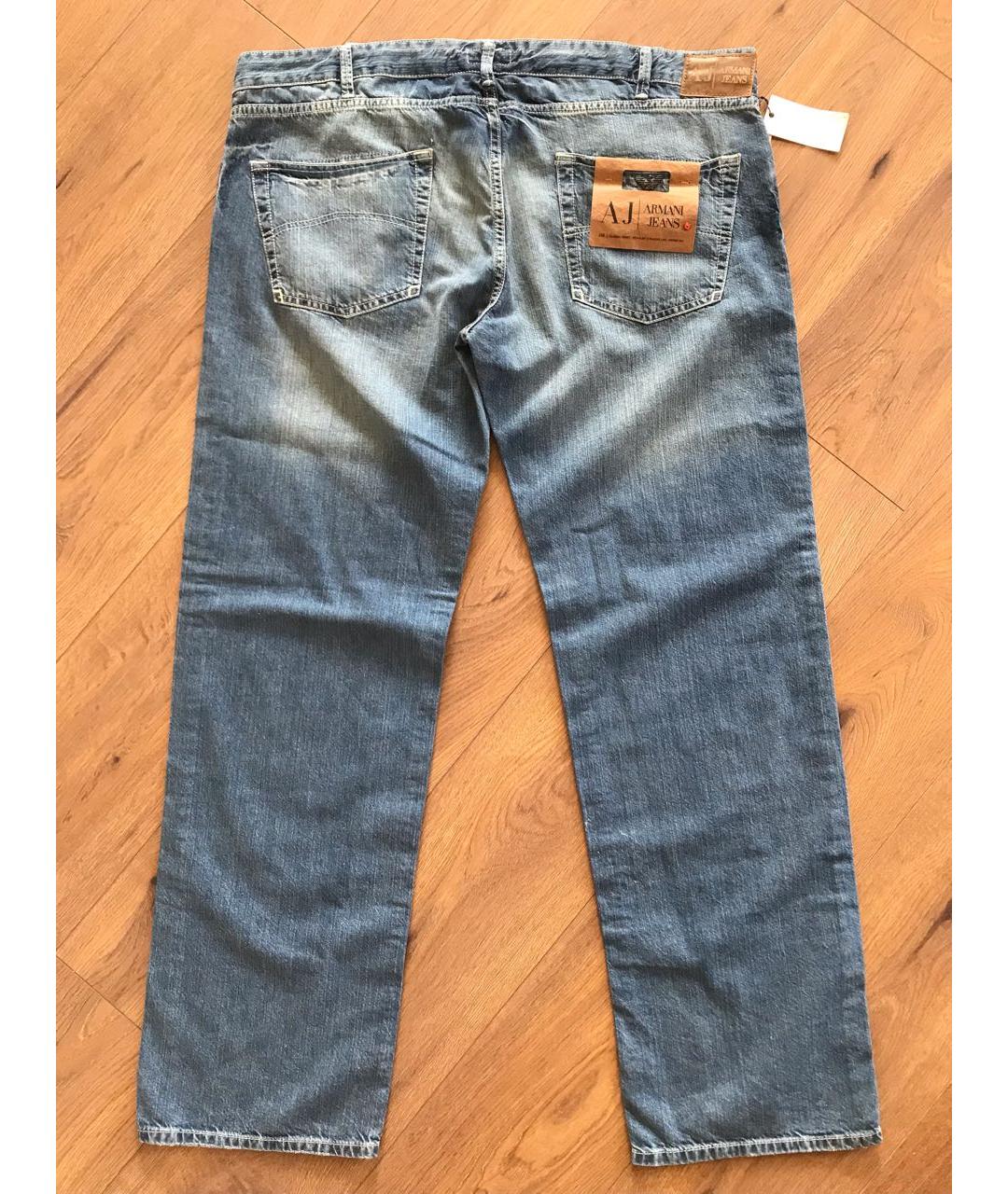ARMANI JEANS Синие хлопко-эластановые прямые джинсы, фото 6