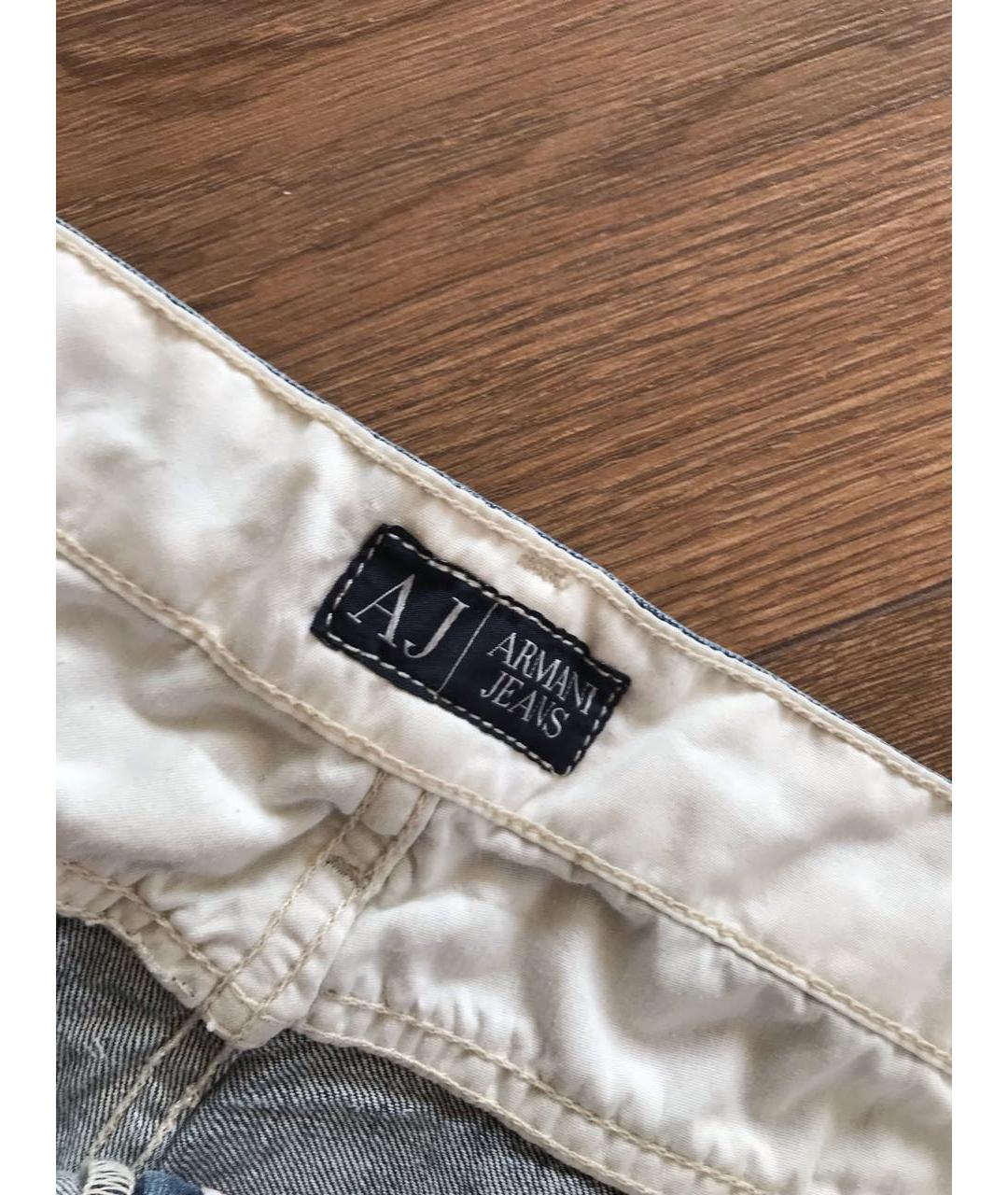 ARMANI JEANS Синие хлопко-эластановые прямые джинсы, фото 3