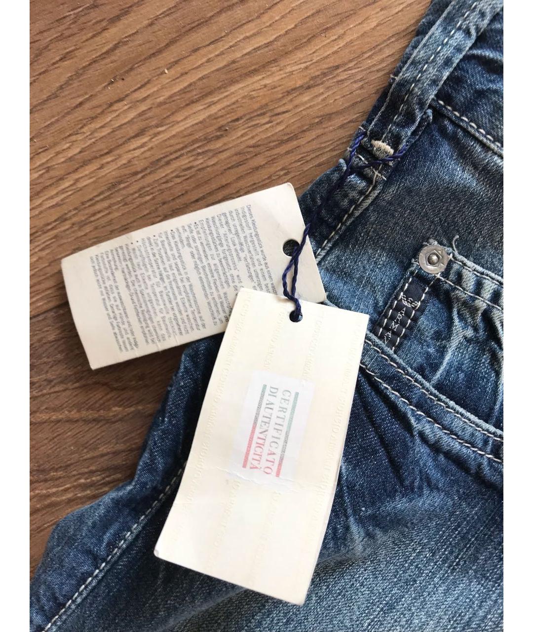 ARMANI JEANS Синие хлопко-эластановые прямые джинсы, фото 5