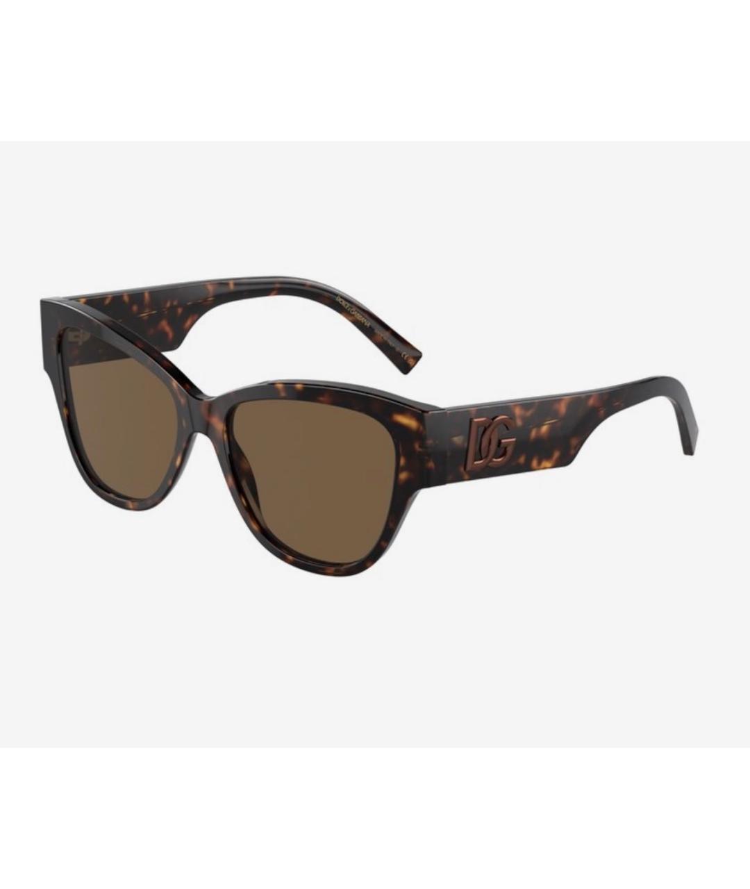 DOLCE&GABBANA Коричневые пластиковые солнцезащитные очки, фото 6