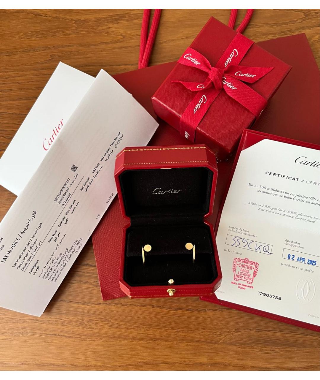 CARTIER Золотые серьги из желтого золота, фото 5