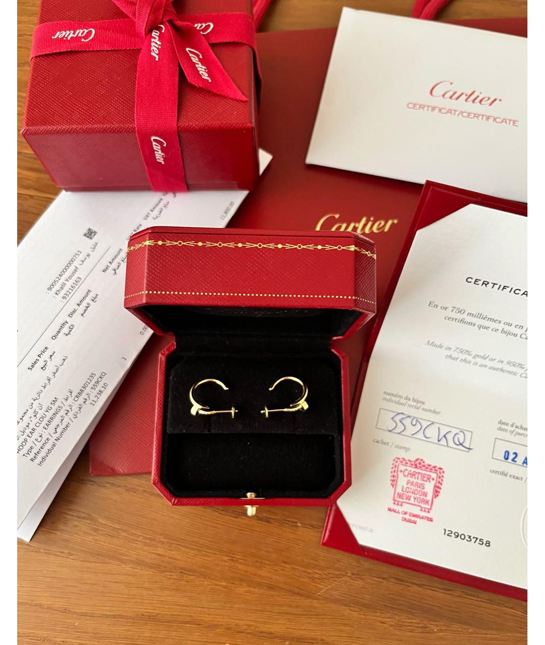 CARTIER Золотые серьги из желтого золота, фото 7