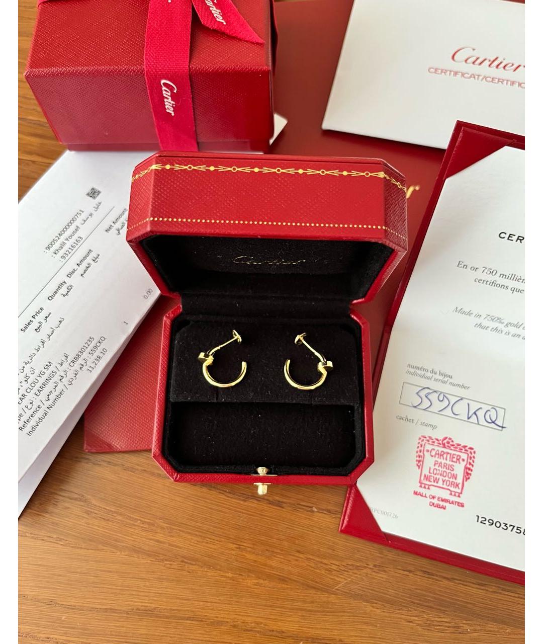 CARTIER Золотые серьги из желтого золота, фото 4