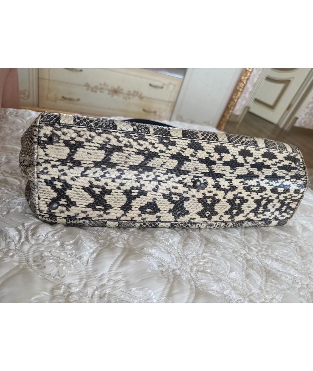 FENDI Бежевая сумка тоут из экзотической кожи, фото 3