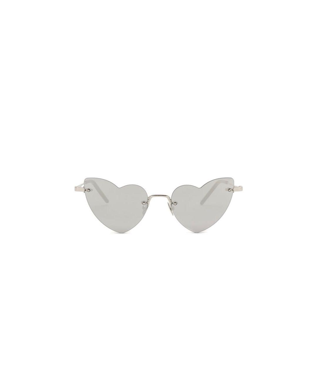 SAINT LAURENT Серебряные пластиковые солнцезащитные очки, фото 1