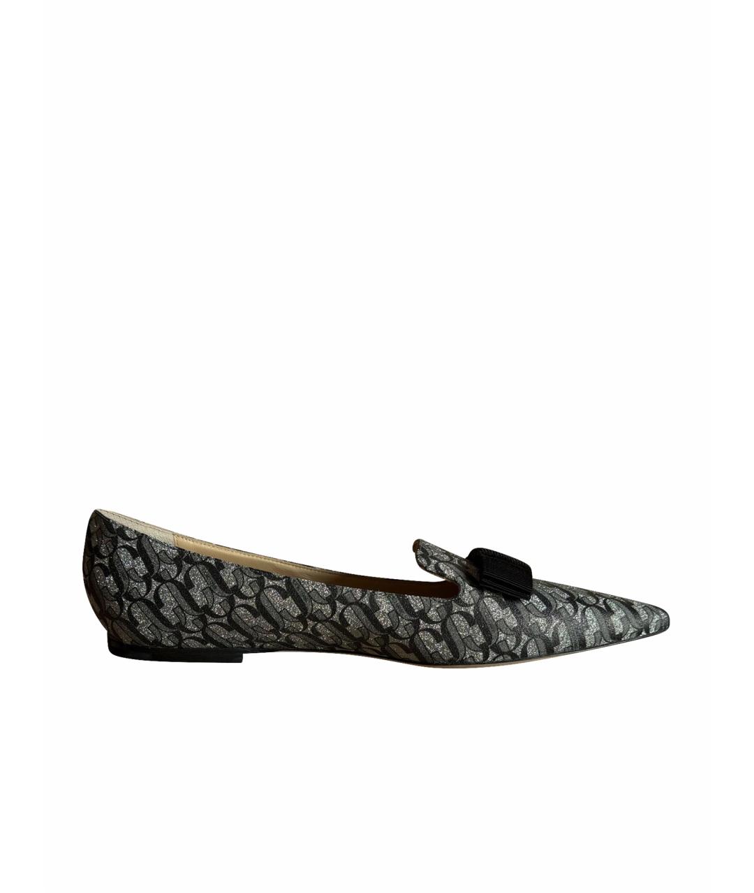 JIMMY CHOO Серебряные кожаные туфли, фото 1