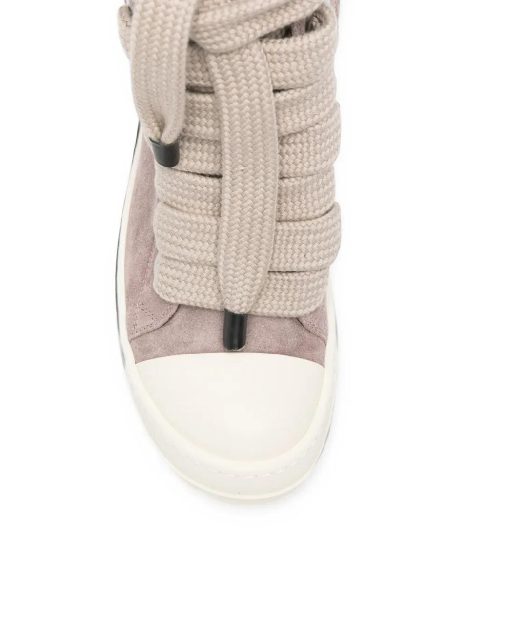 RICK OWENS Фиолетовые кожаные кеды, фото 4
