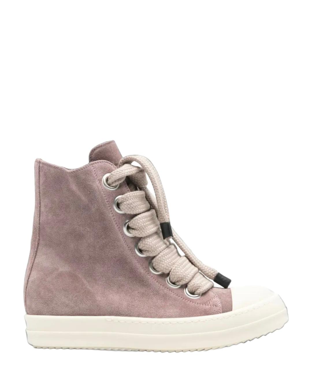 RICK OWENS Фиолетовые кожаные кеды, фото 1