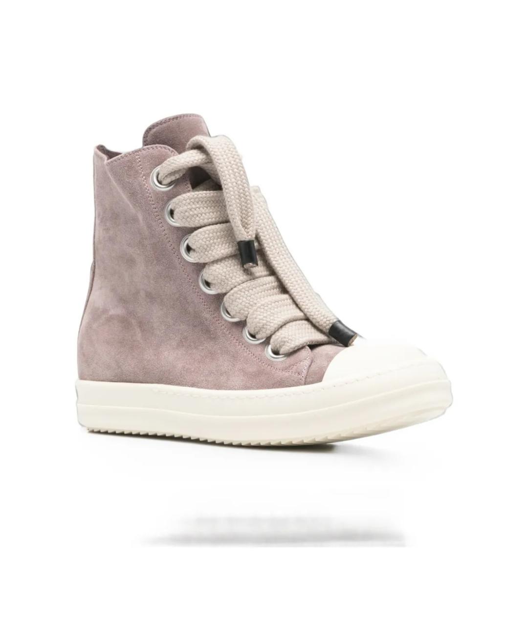 RICK OWENS Фиолетовые кожаные кеды, фото 2