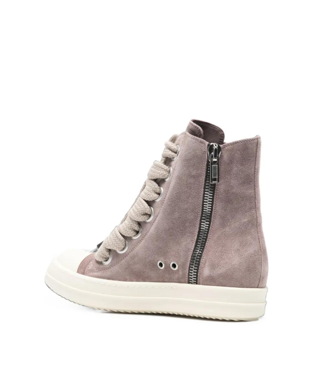 RICK OWENS Фиолетовые кожаные кеды, фото 3