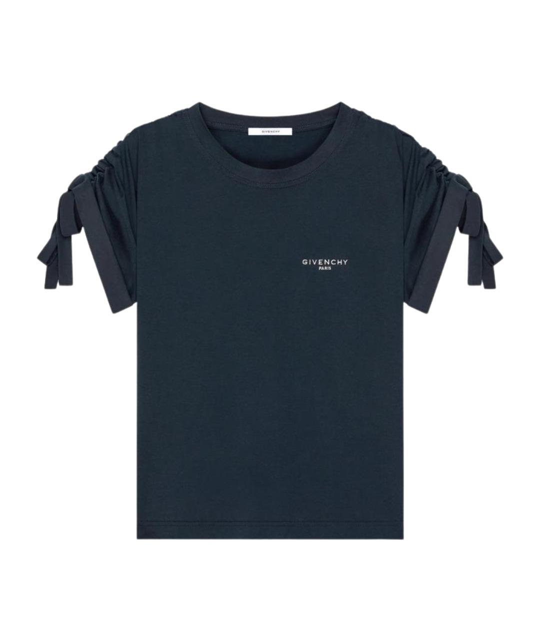 GIVENCHY Темно-синяя хлопковая футболка, фото 1
