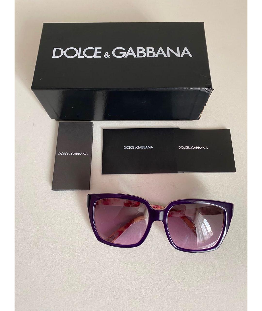 DOLCE&GABBANA Темно-синие пластиковые солнцезащитные очки, фото 5