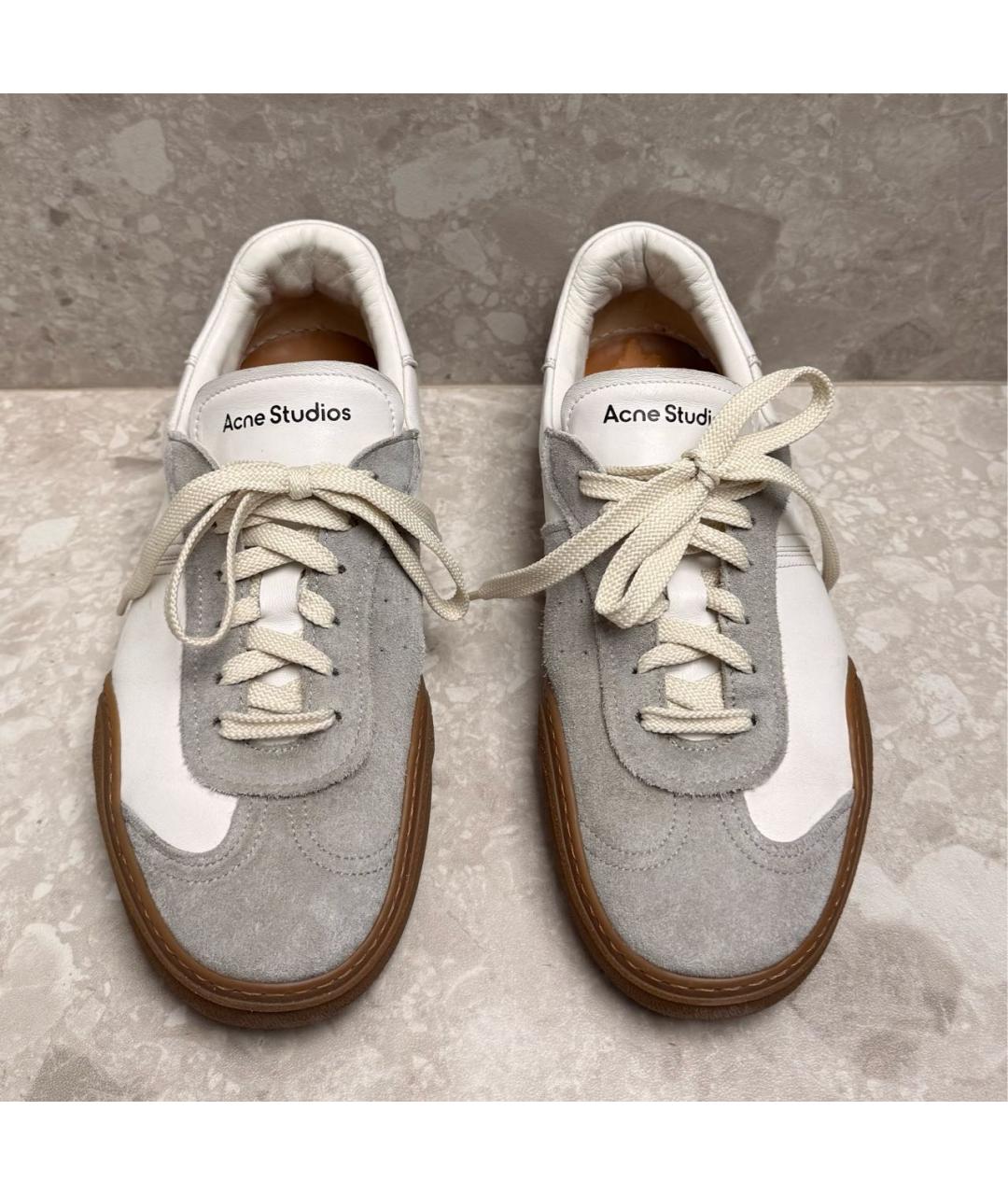 ACNE STUDIOS Белые кожаные низкие кроссовки / кеды, фото 2