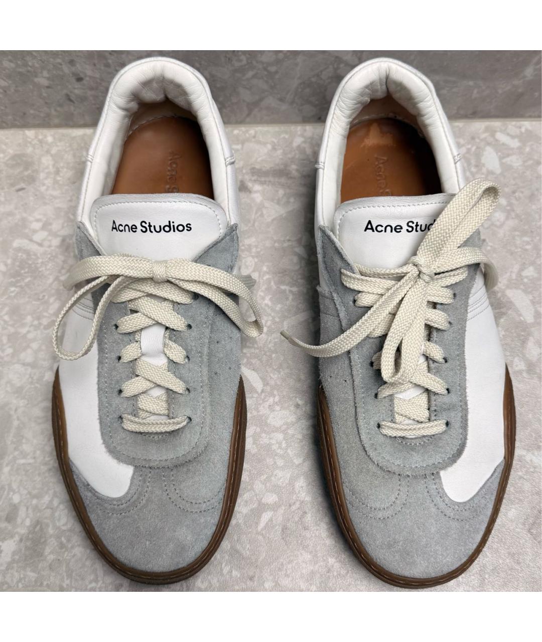 ACNE STUDIOS Белые кожаные низкие кроссовки / кеды, фото 3