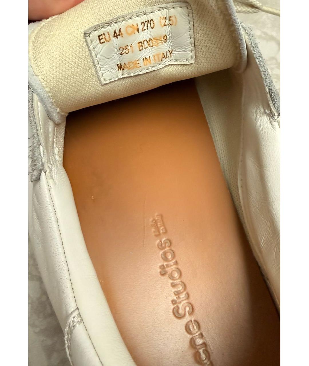 ACNE STUDIOS Белые кожаные низкие кроссовки / кеды, фото 7