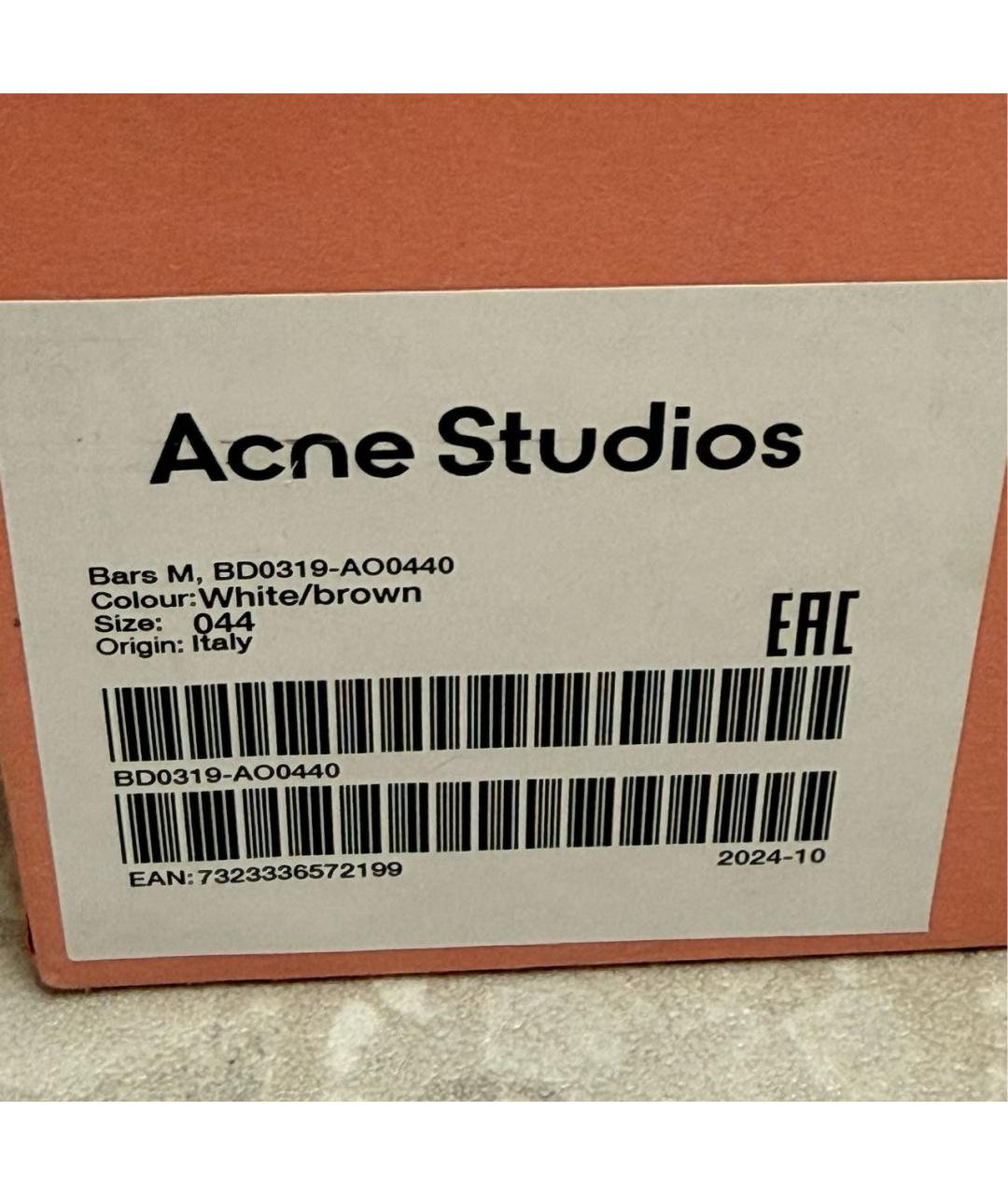 ACNE STUDIOS Белые кожаные низкие кроссовки / кеды, фото 8