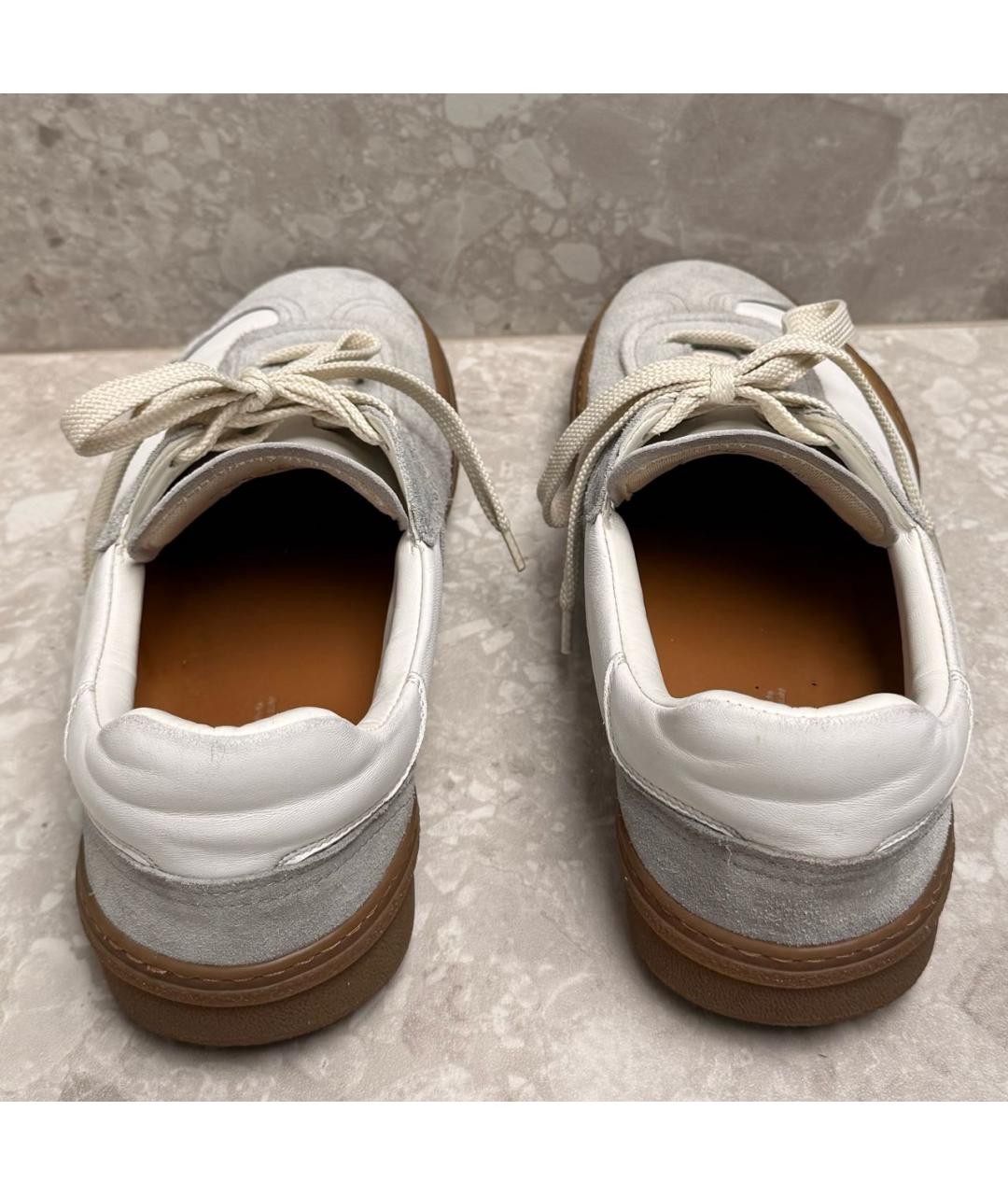 ACNE STUDIOS Белые кожаные низкие кроссовки / кеды, фото 4