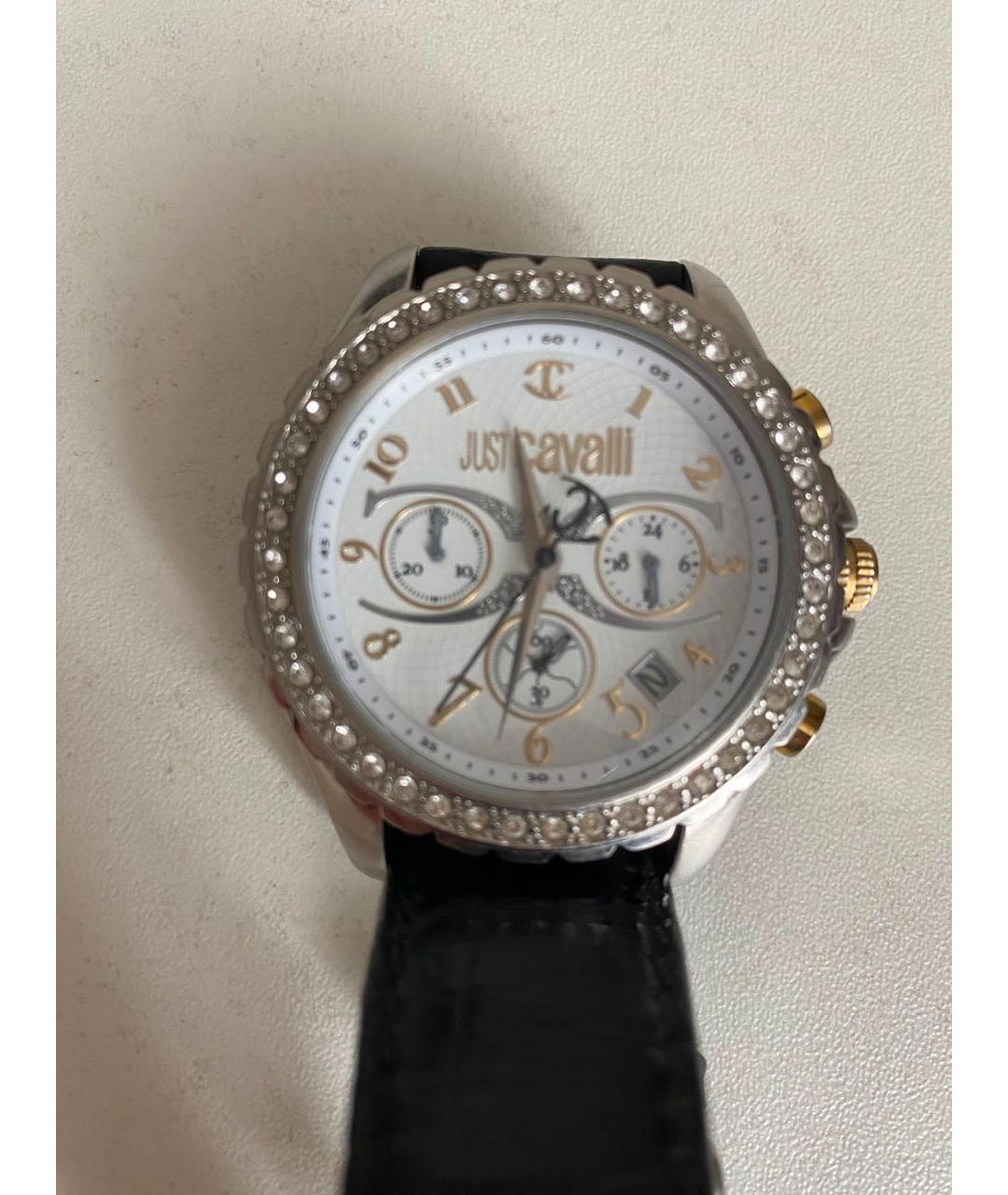 JUST CAVALLI Черные часы из белого золота, фото 5